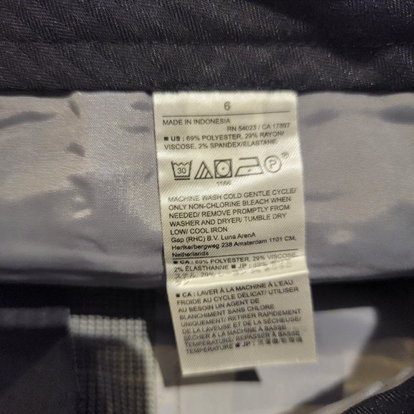 Banana Republic Ryan Pant Size 6 Gray Black Plaid Straight Leg Mid Rise NWOT NEW - Picture 8 of 8